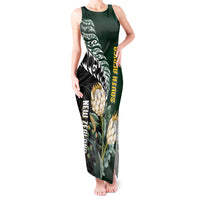 Custom South Africa Mix New Zealand Rugby 2023 Tank Maxi Dress World Cup Greatest Rivalry LT7 Women Black Green - Polynesian Pride