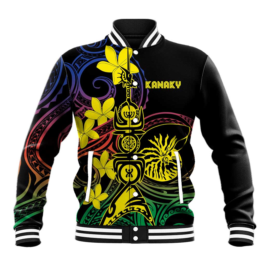 New Caledonia Kanaky Personalized Baseball Jacket Fleche Faitiere - Plumeria