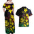 New Caledonia Kanaky Personalized Couples Matching Off Shoulder Maxi Dress and Hawaiian Shirt Fleche Faitiere - Plumeria