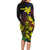 New Caledonia Kanaky Personalized Family Matching Long Sleeve Bodycon Dress and Hawaiian Shirt Fleche Faitiere - Plumeria