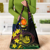 New Caledonia Kanaky Personalized Grocery Bag Fleche Faitiere - Plumeria