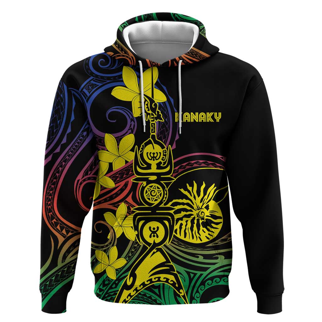 New Caledonia Kanaky Personalized Hoodie Fleche Faitiere - Plumeria