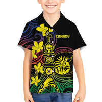 New Caledonia Kanaky Personalized Kid Hawaiian Shirt Fleche Faitiere - Plumeria