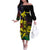 New Caledonia Kanaky Personalized Off The Shoulder Long Sleeve Dress Fleche Faitiere - Plumeria