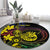 New Caledonia Kanaky Personalized Round Carpet Fleche Faitiere - Plumeria