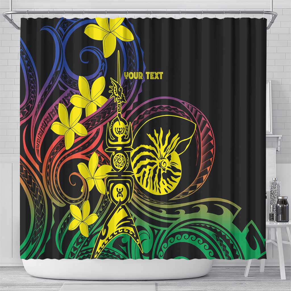 New Caledonia Kanaky Personalized Shower Curtain Fleche Faitiere - Plumeria