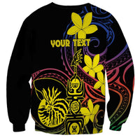 New Caledonia Kanaky Personalized Sweatshirt Fleche Faitiere - Plumeria