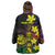 New Caledonia Kanaky Personalized Wearable Blanket Hoodie Fleche Faitiere - Plumeria