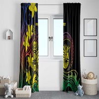 New Caledonia Kanaky Personalized Window Curtain Fleche Faitiere - Plumeria