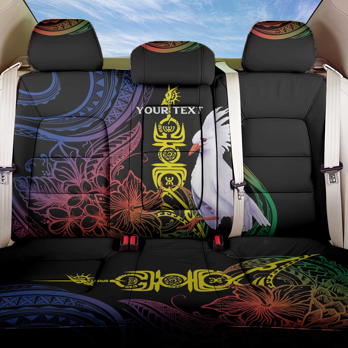 New Caledonia Kanaky Personalized Back Car Seat Cover Fleche Faitiere Mix Kagu