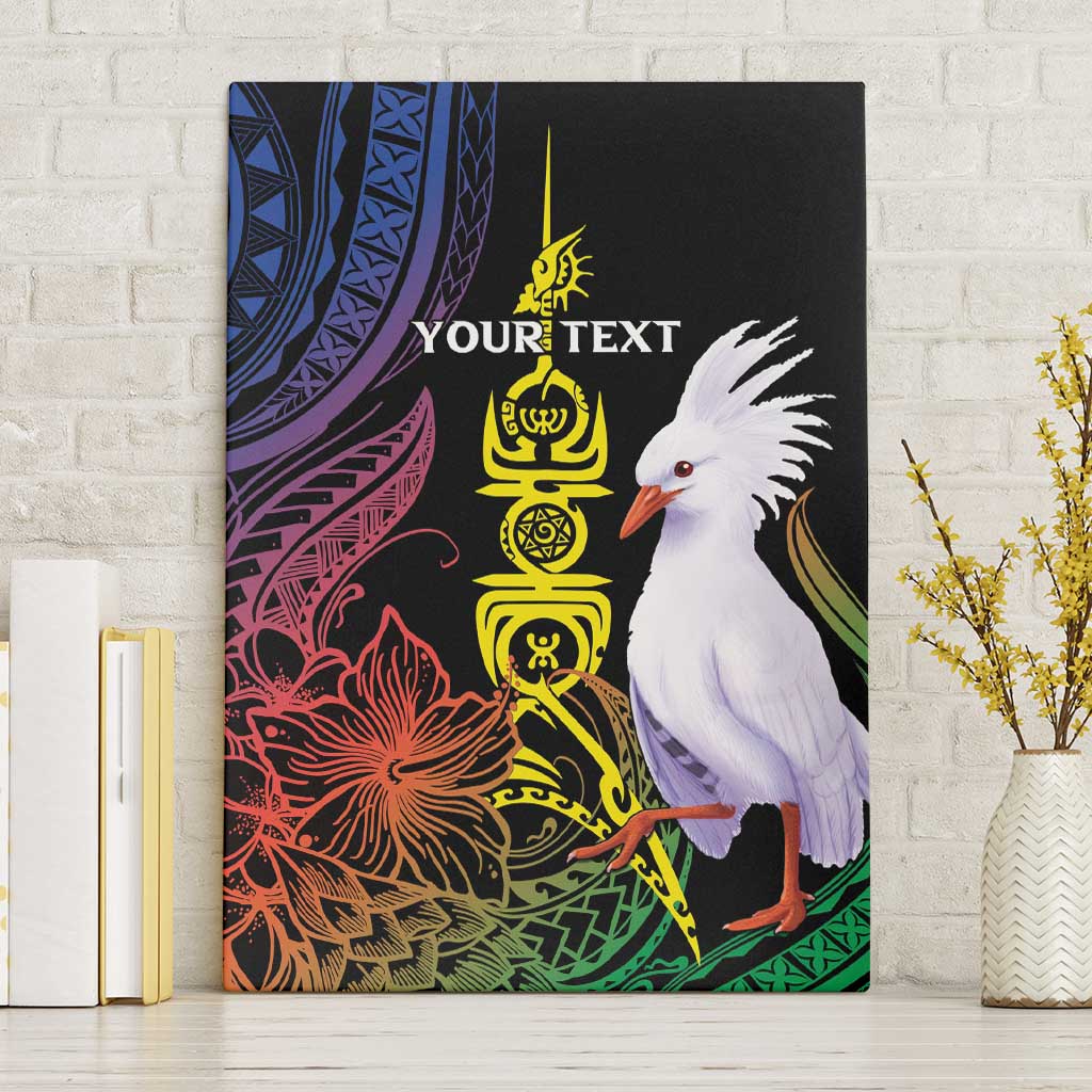 New Caledonia Kanaky Personalized Canvas Wall Art Fleche Faitiere Mix Kagu