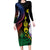 New Caledonia Kanaky Personalized Family Matching Long Sleeve Bodycon Dress and Hawaiian Shirt Fleche Faitiere Mix Kagu