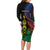 New Caledonia Kanaky Personalized Family Matching Long Sleeve Bodycon Dress and Hawaiian Shirt Fleche Faitiere Mix Kagu