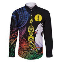 New Caledonia Kanaky Personalized Family Matching Short Sleeve Bodycon Dress and Hawaiian Shirt Fleche Faitiere Mix Kagu