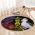 New Caledonia Kanaky Personalized Round Carpet Fleche Faitiere Mix Kagu