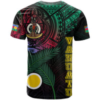 Custom Vanuatu T Shirt Turtle Chest Tattoo Flag Color Shefa LT7 - Polynesian Pride