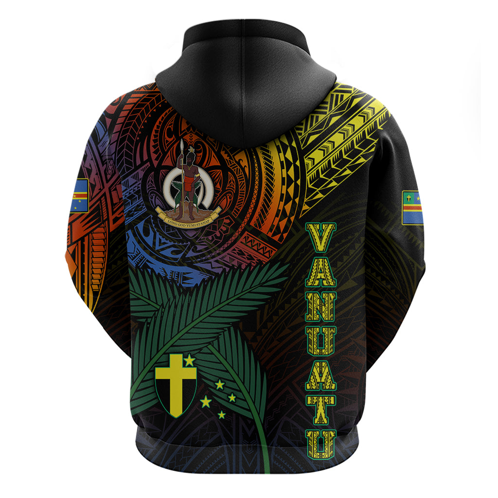 Custom Vanuatu Hoodie Turtle Chest Tattoo Flag Color Tafea LT7 - Polynesian Pride