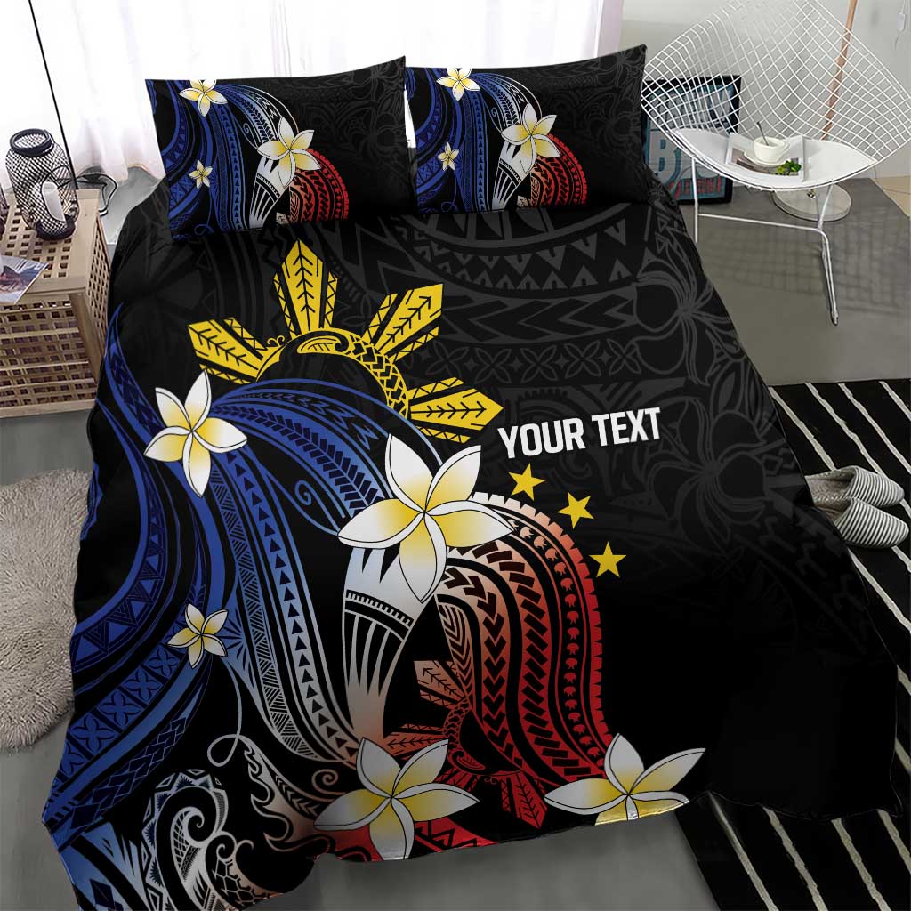 Personalized Philippines Tribal Bedding Set Tropical Waves - Plumeria