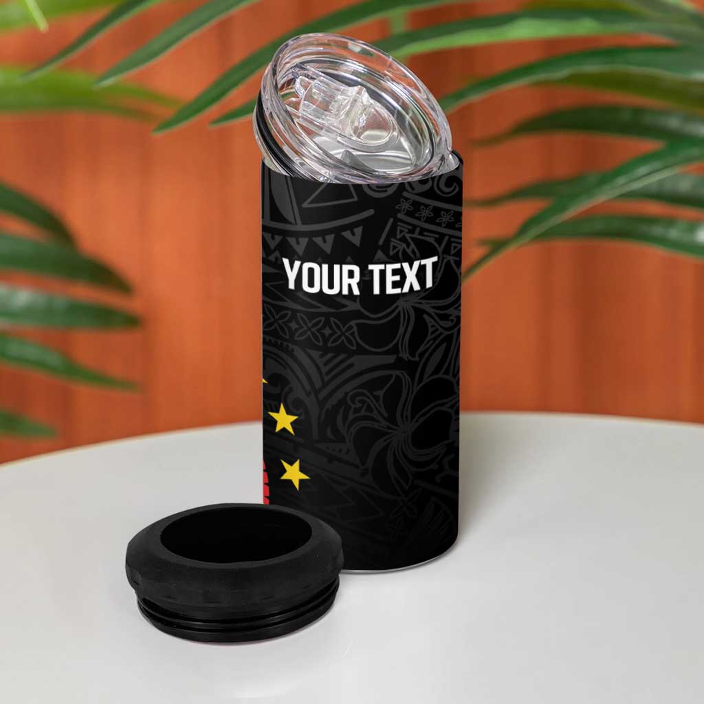 Personalized Philippines Tribal 4 in 1 Can Cooler Tumbler Tropical Waves - Plumeria