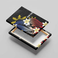 Personalized Philippines Tribal Canvas Wall Art Tropical Waves - Plumeria