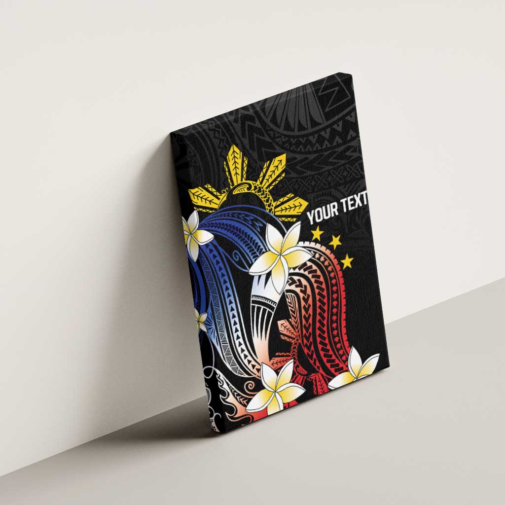 Personalized Philippines Tribal Canvas Wall Art Tropical Waves - Plumeria