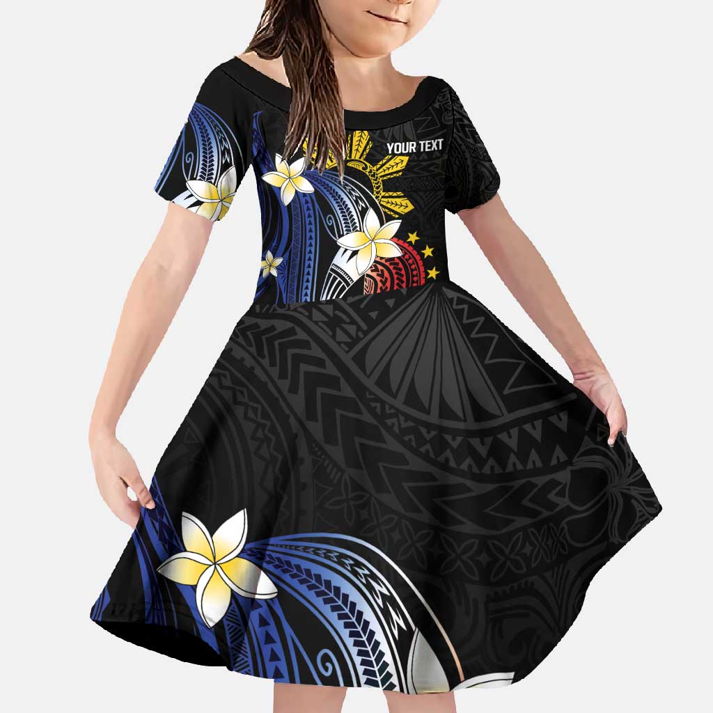 Personalized Philippines Tribal Family Matching Mermaid Dress and Hawaiian Shirt Tropical Waves - Plumeria