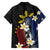 Personalized Philippines Tribal Family Matching Off The Shoulder Long Sleeve Dress and Hawaiian Shirt Tropical Waves - Plumeria