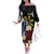 Personalized Philippines Tribal Family Matching Off The Shoulder Long Sleeve Dress and Hawaiian Shirt Tropical Waves - Plumeria