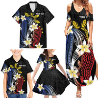 Personalized Philippines Tribal Family Matching Summer Maxi Dress and Hawaiian Shirt Tropical Waves - Plumeria