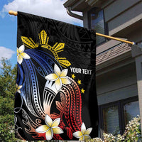 Personalized Philippines Tribal Garden Flag Tropical Waves - Plumeria