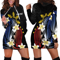 Personalized Philippines Tribal Hoodie Dress Tropical Waves - Plumeria