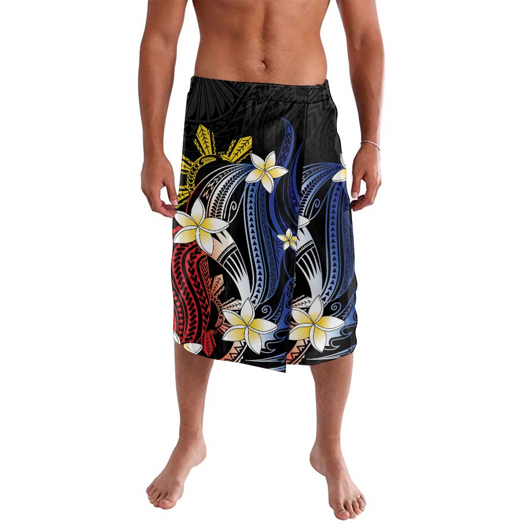 Personalized Philippines Tribal Lavalava Tropical Waves - Plumeria
