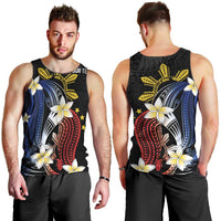 Personalized Philippines Tribal Men Tank Top Tropical Waves - Plumeria