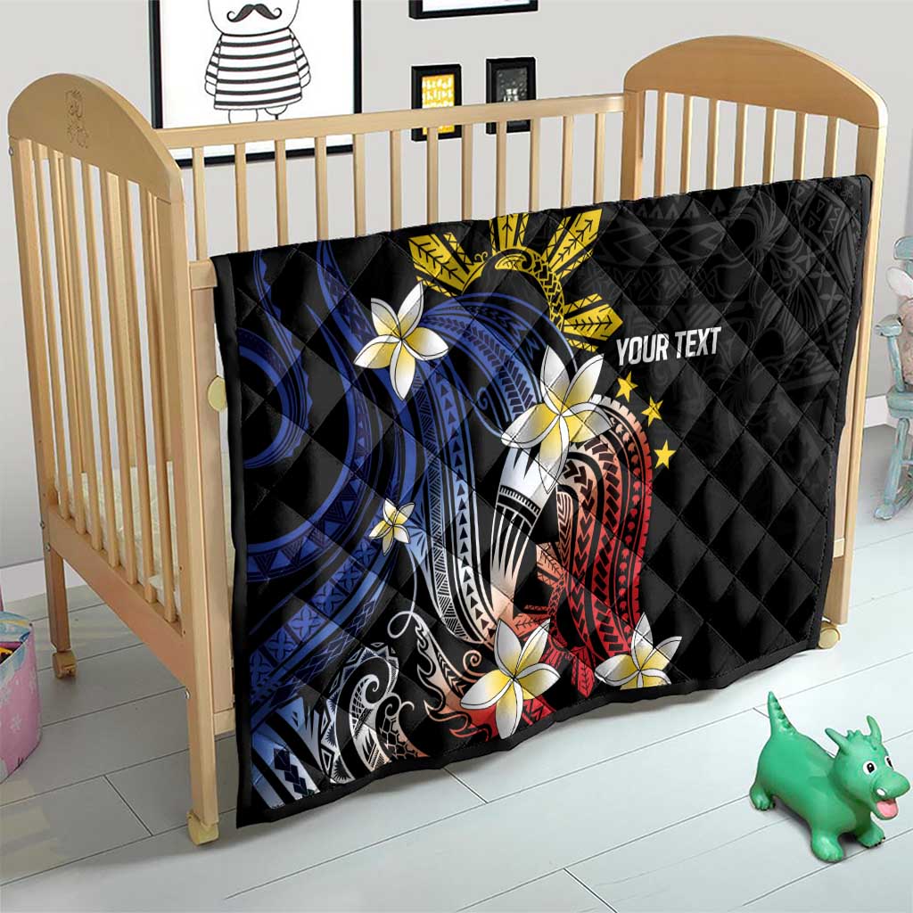 Personalized Philippines Tribal Quilt Tropical Waves - Plumeria
