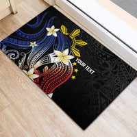 Personalized Philippines Tribal Rubber Doormat Tropical Waves - Plumeria