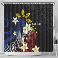 Personalized Philippines Tribal Shower Curtain Tropical Waves - Plumeria