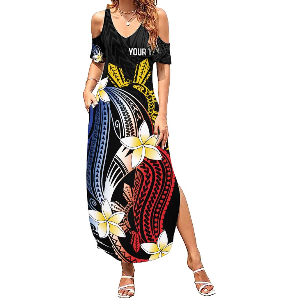 Personalized Philippines Tribal Summer Maxi Dress Tropical Waves - Plumeria