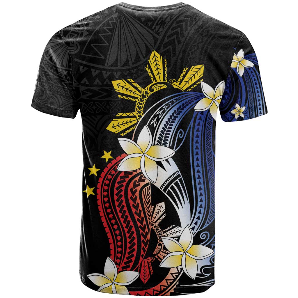 Personalized Philippines Tribal T Shirt Tropical Waves - Plumeria
