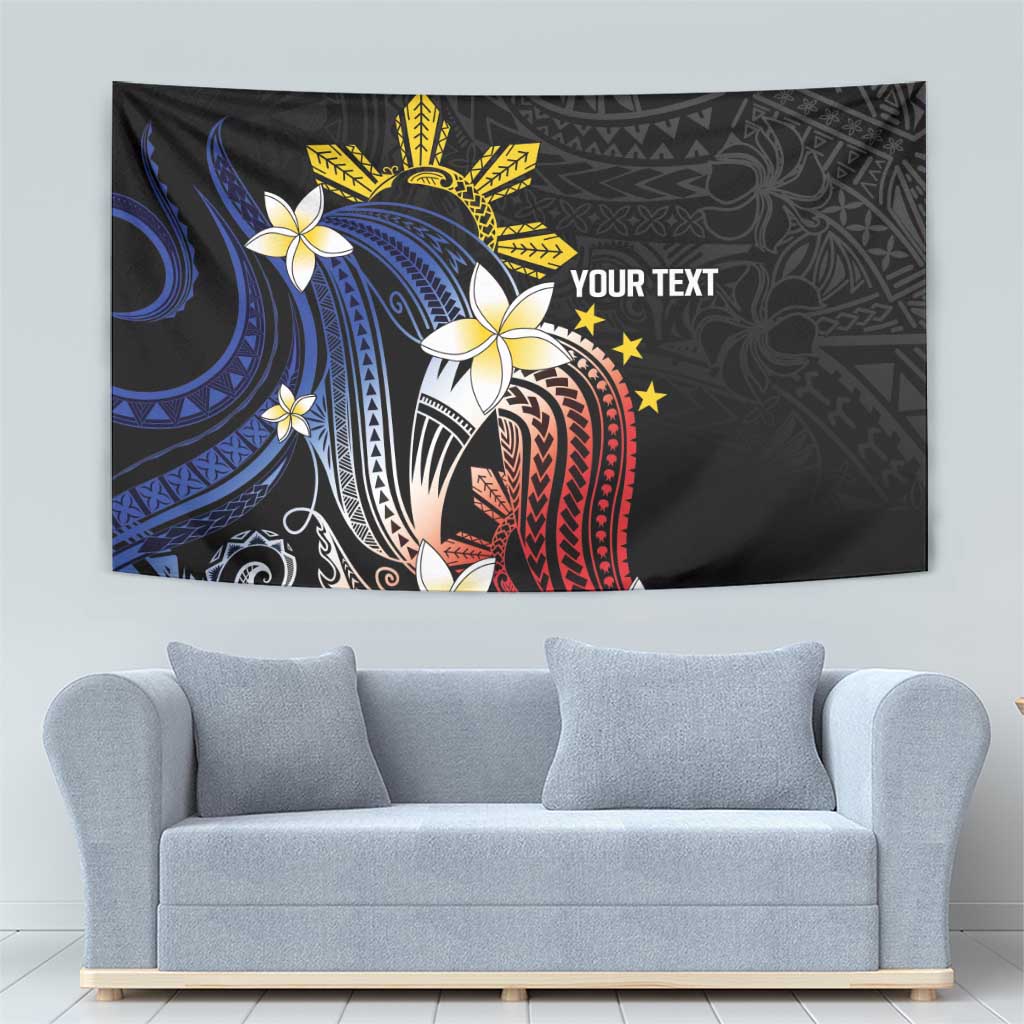 Personalized Philippines Tribal Tapestry Tropical Waves - Plumeria