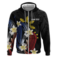 Personalized Philippines Tribal Zip Hoodie Tropical Waves - Plumeria