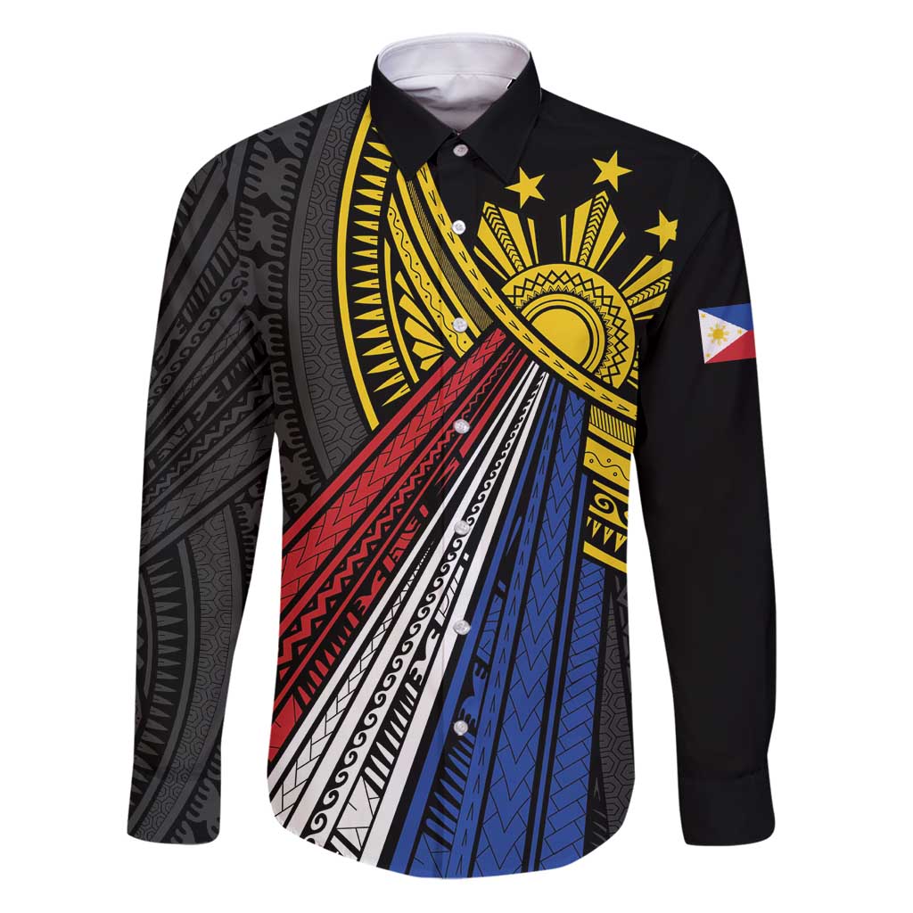 Philippines Sun Family Matching Puletasi and Hawaiian Shirt Pasifika Tribal Style