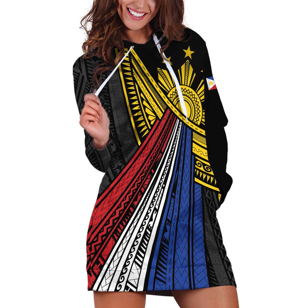 Philippines Sun Hoodie Dress Pasifika Tribal Style