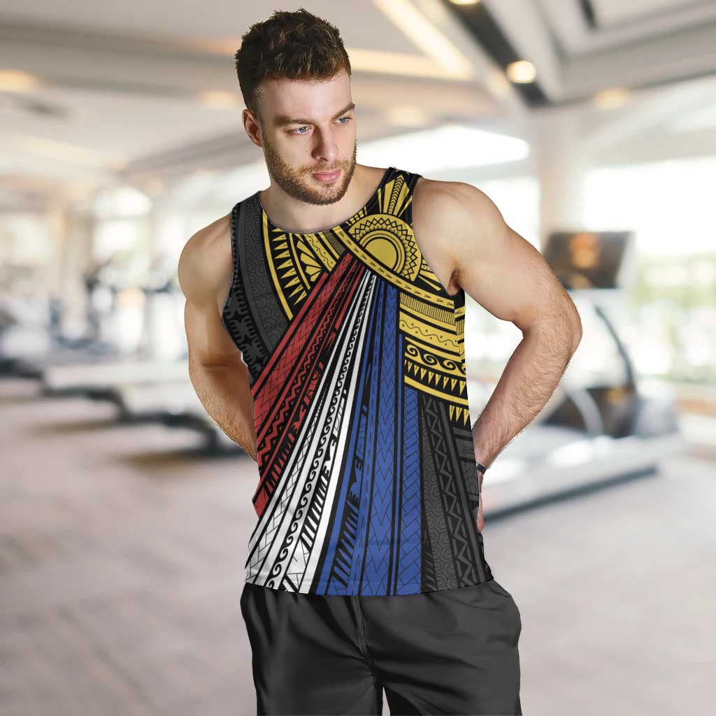 Philippines Sun Men Tank Top Pasifika Tribal Style
