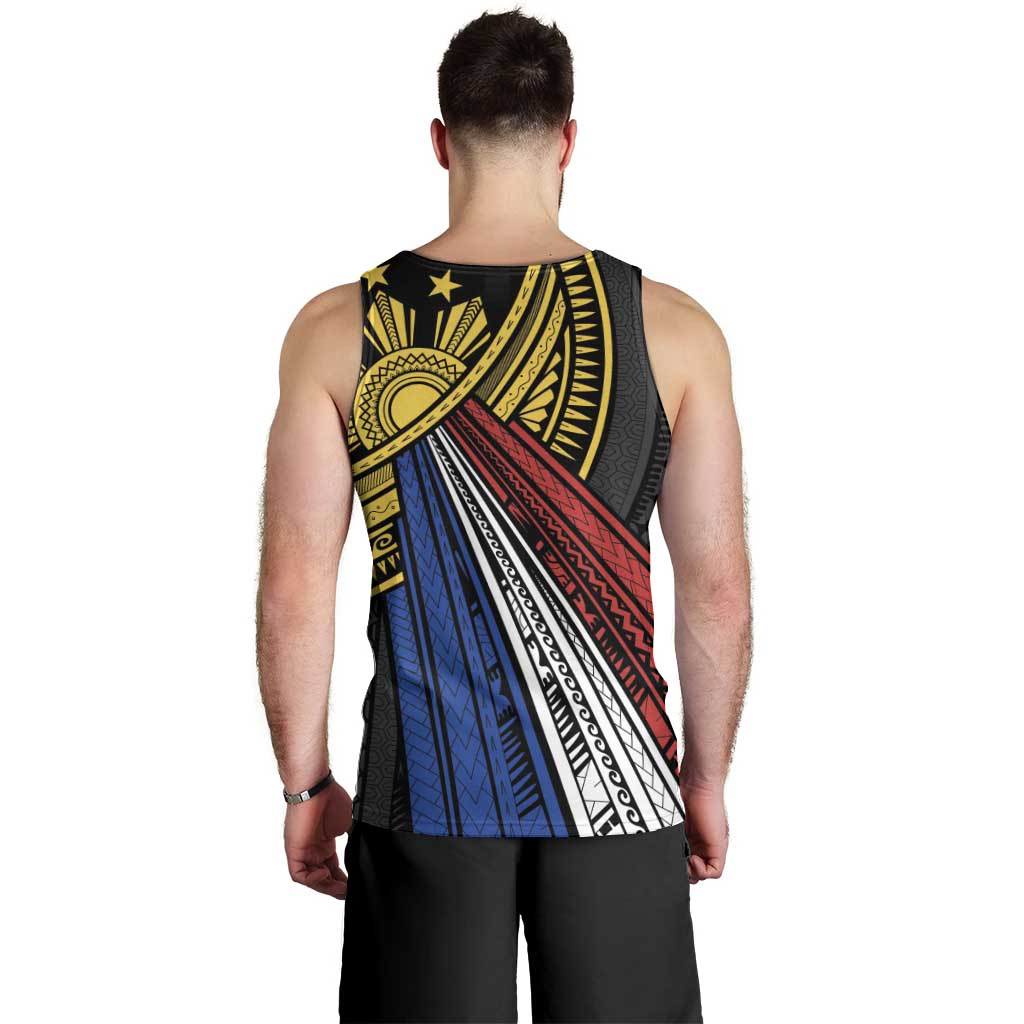 Philippines Sun Men Tank Top Pasifika Tribal Style