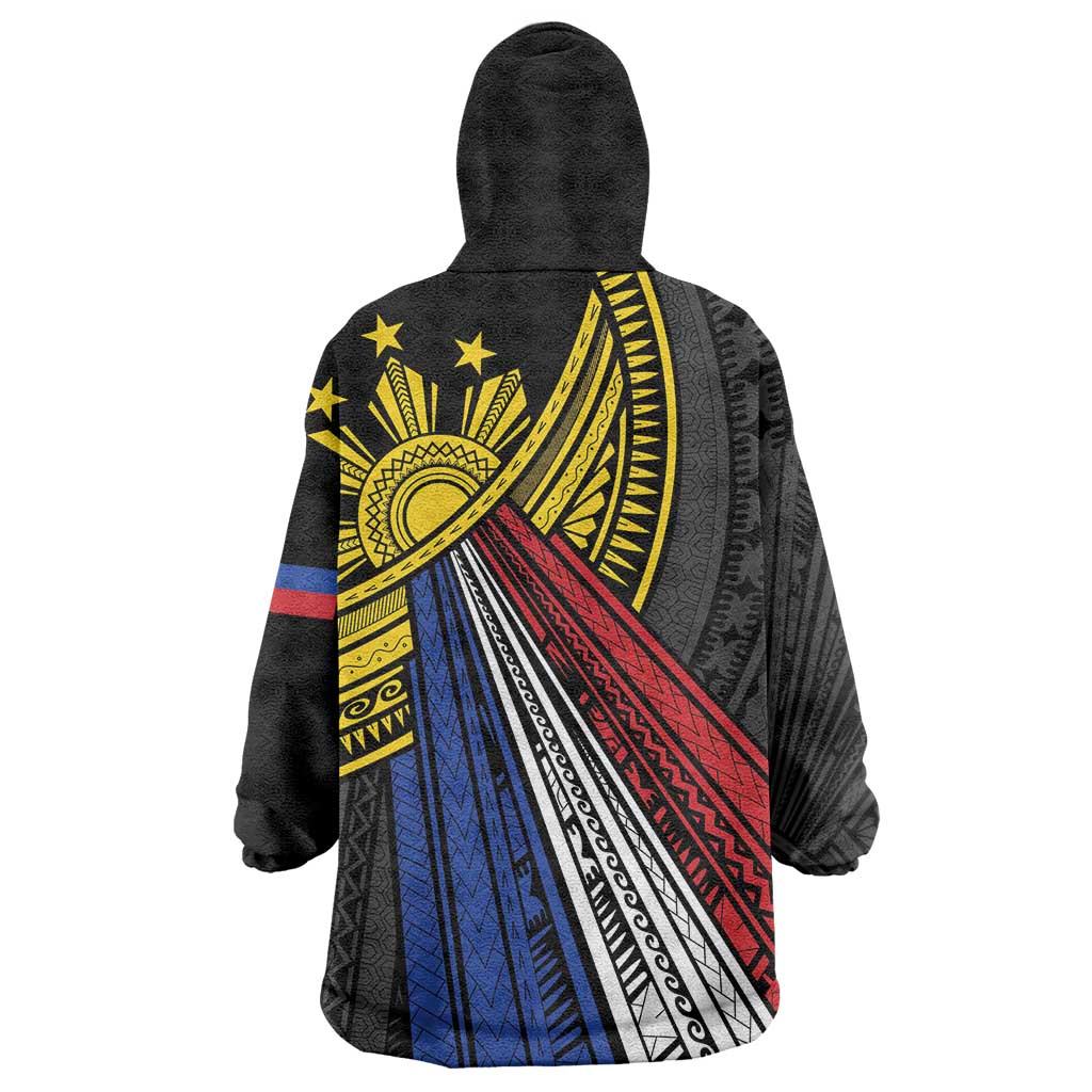 Philippines Sun Wearable Blanket Hoodie Pasifika Tribal Style
