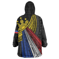 Philippines Sun Wearable Blanket Hoodie Pasifika Tribal Style