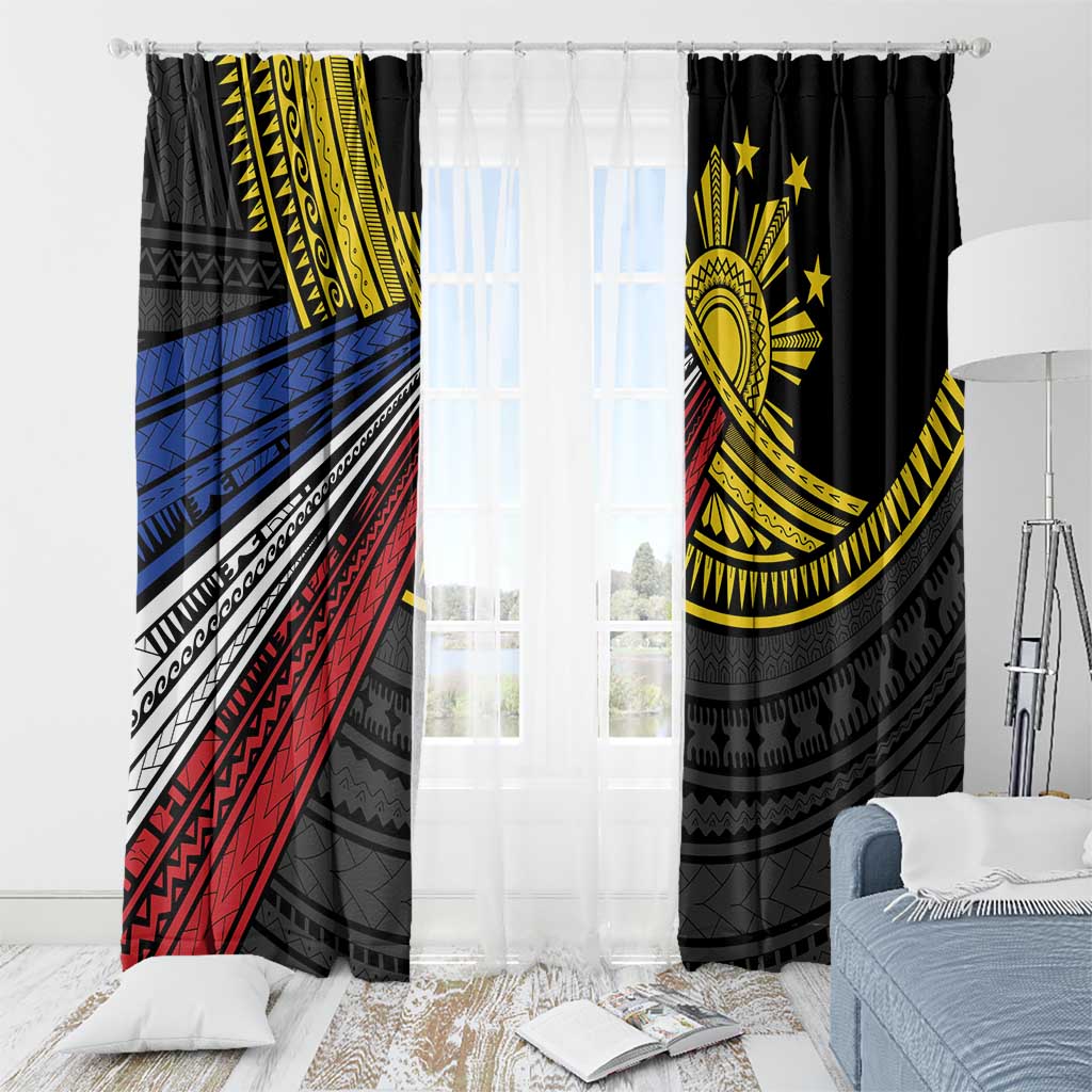 Philippines Sun Window Curtain Pasifika Tribal Style