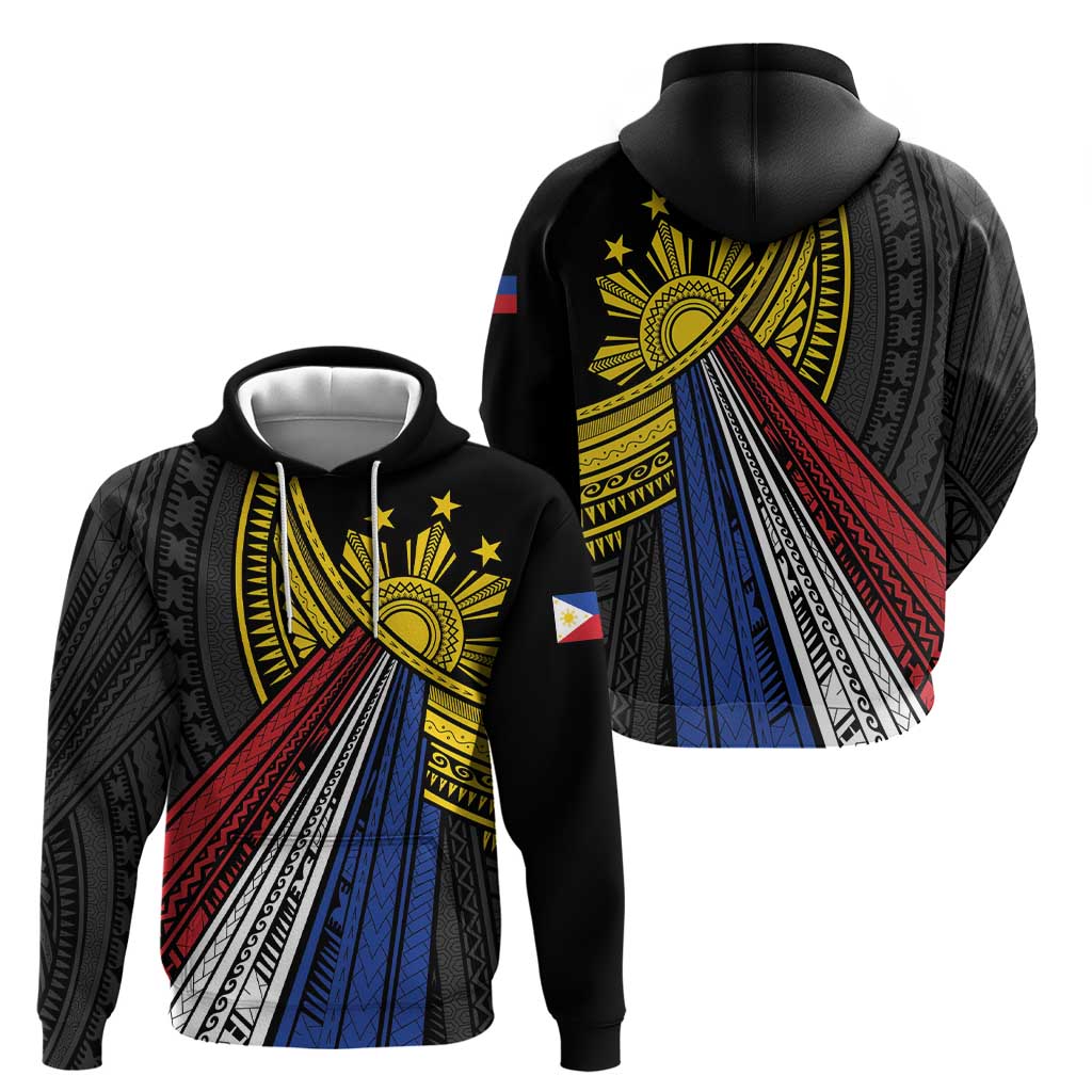 Philippines Sun Zip Hoodie Pasifika Tribal Style