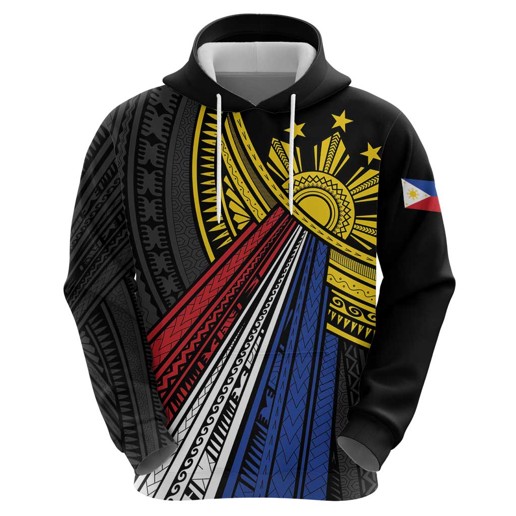 Philippines Sun Zip Hoodie Pasifika Tribal Style