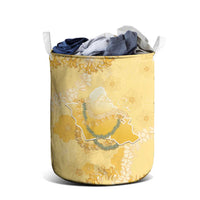 Hawaii Oahu Island Flowers Lei Laundry Basket Yellow Ilima Mix Plumeria LT7 - Polynesian Pride